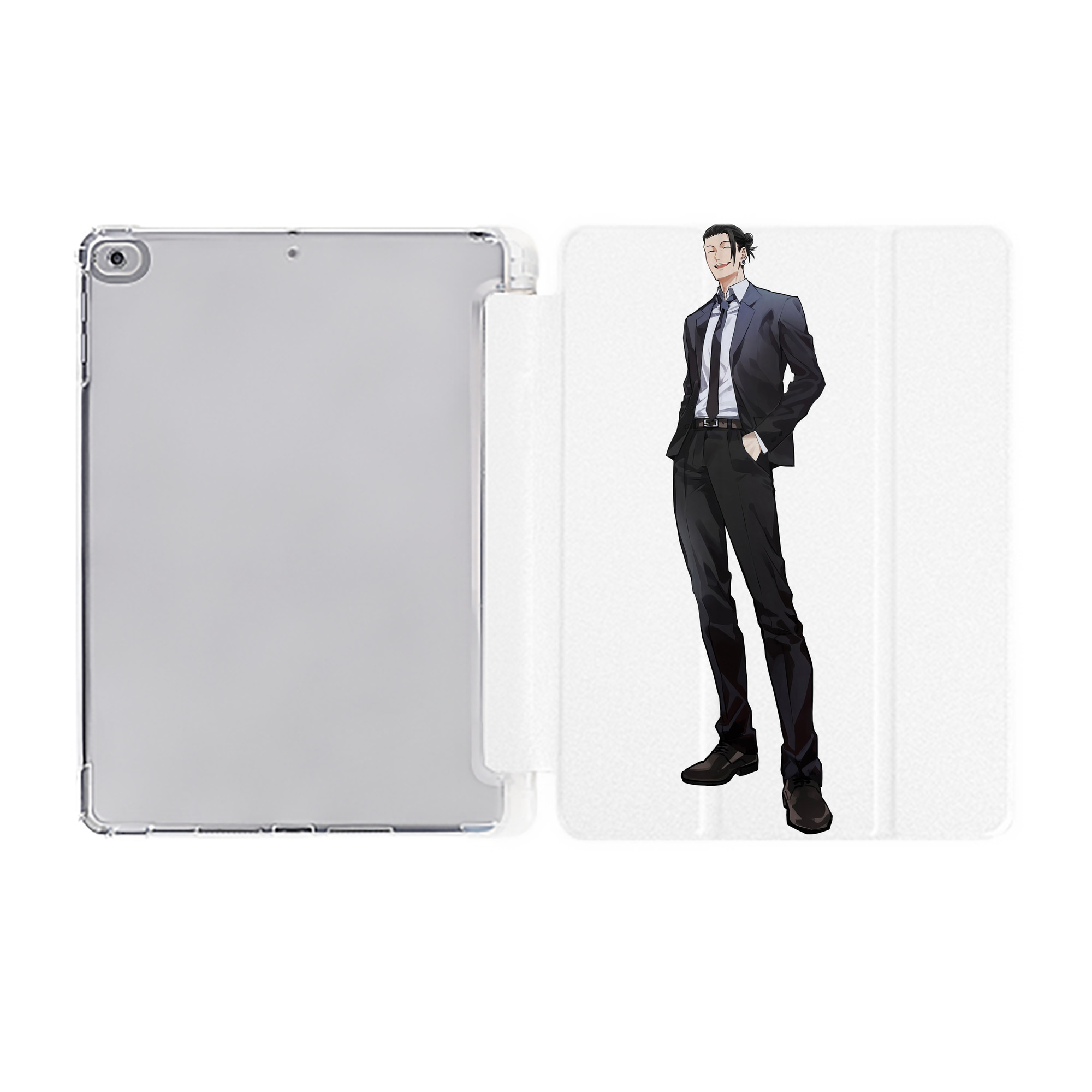 （画像用） 呪術廻戦 Jujutsu Kaisen IPad ケース ペン収納付き 三つ折りスタンド PUレザー×シリコン 対応機種9.5/10.5/10.9インチ